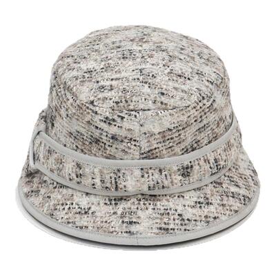 花呢束带圆顶渔夫帽女士秋冬款