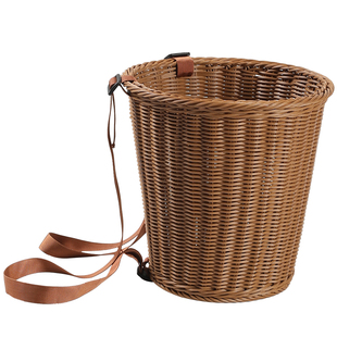 仿藤编背篓户外野餐采摘蘑菇茶叶收纳筐赶集双肩背篼箩筐圆形篓子