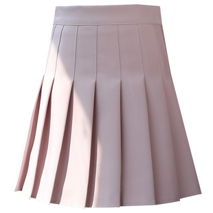 粉色百褶裙女防走光学院风短裙子春夏高腰a字显瘦jk半身裙裤短款