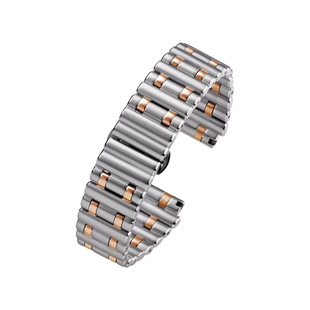 适用于百年灵表带钢带机械计时系列B01华为精钢手表带子弹链22mm