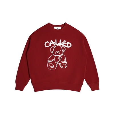 CALLEDBACK新年红色小熊卫衣