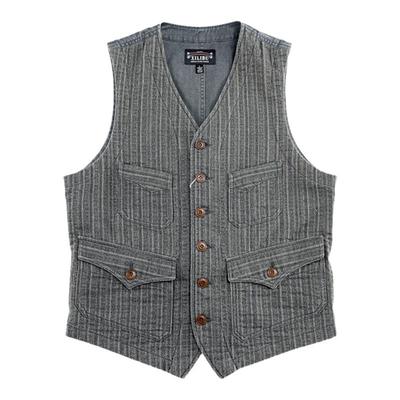西里布美式复古咔叽休闲马甲背心
