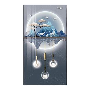 轻奢入户进门玄关装饰画走廊尽头过道背景墙挂画玄幻现代简约壁画