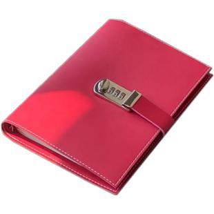 SilverMoon银月2026简约彩色PU活页带锁本成人A5A6笔记本密码锁高级日记本六孔记账本保密女生会议记录