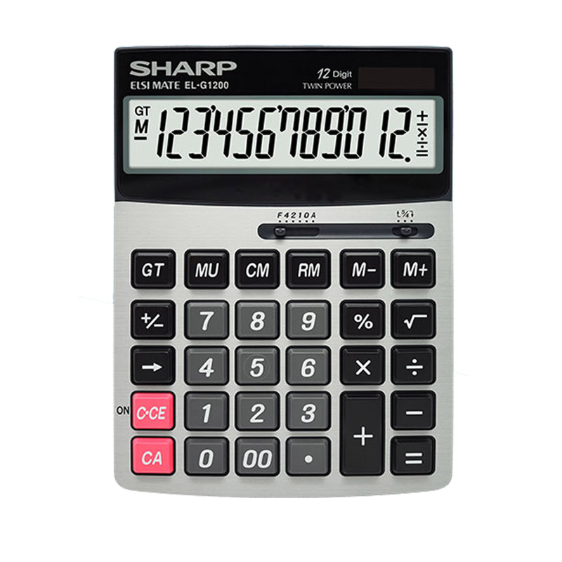 SHARP夏普计算器会计用办公EL-G1200大号大按键财务太阳能计算机