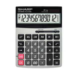 SHARP夏普计算器会计用办公EL-G1200大号大按键财务太阳能计算机