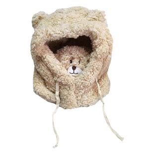 帮工厂代卖不赚钱仅一批羊羔绒可爱小熊仙女保暖口罩围巾一体帽子