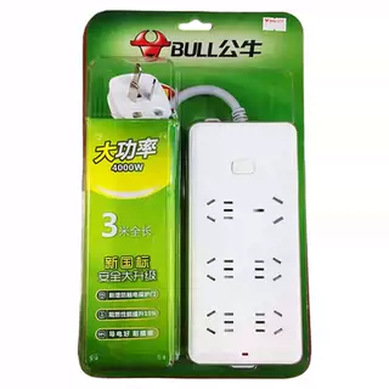 公牛插座GNB15D大功率4000W6位3m