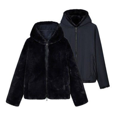 Armani/阿玛尼男士连帽毛绒外套