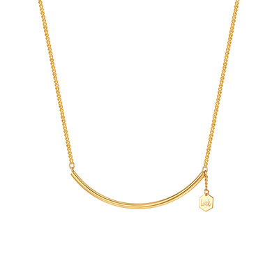 明牌珠宝5G黄金微笑LUCK项链