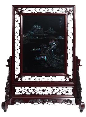 扬州漆器厂点螺30方竖空花台屏生日结婚商务礼品乔迁家居装饰摆件