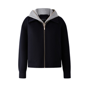 【100%绵羊毛】PRICH时尚连帽假两件毛呢外套2026春新款短外套女