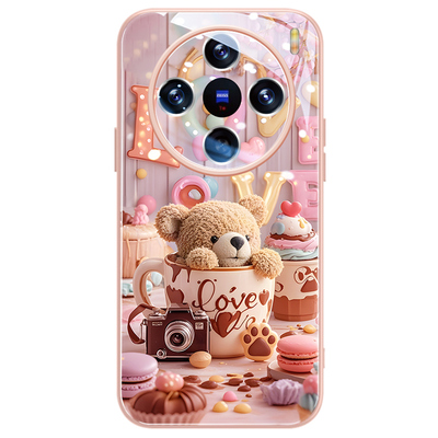 液态玻璃甜品小熊时尚奢华高级感