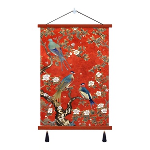 喜上枝头新中式花鸟挂画客厅沙发背景装饰画寓意好玄关入户小众画