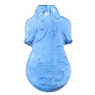 天然玻璃体海蓝宝吊坠雕刻DIY配饰配件提溜滴溜送925银扣