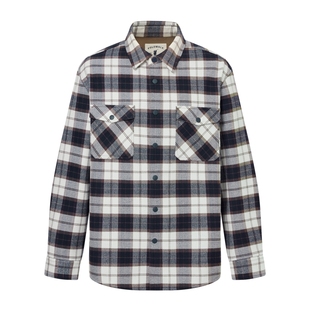 POLOWALK男式外套2025秋季新品格纹翻领休闲上衣通勤开衫上衣