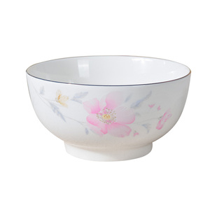 釉下彩家用陶瓷吃饭碗汤碗大容量汤古樱花汤盆家用炖鸡汤碗耐高温