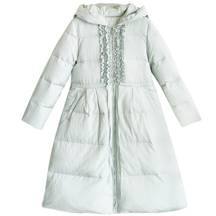 清【冬禧】纯色加厚羽绒服女冬季2025新款温柔木耳边保暖连帽外套