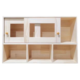 实木吊柜墙壁柜厨房推拉门玻璃门木质置物储物柜原木收纳柜