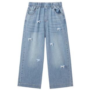 [专柜同款]minipeace太平鸟童装女童牛仔裤薄款亮片儿童裤子薄款