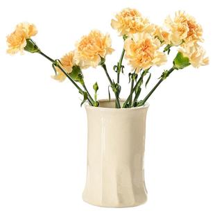 【掬涵】简约现代白色奶油风陶瓷花瓶客厅插花创意轻奢高级感摆件