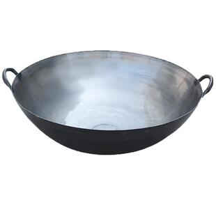 熟铁老式无涂层大铁锅双耳加厚家用锅燃气灶酒席商用厨师中式铁锅