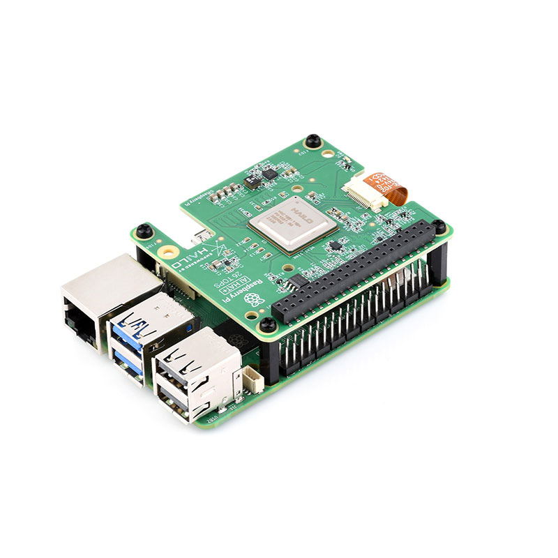 树莓派5 Pi AI HAT+人工智能开发扩展板Hailo AI 13/26TOPS高算力