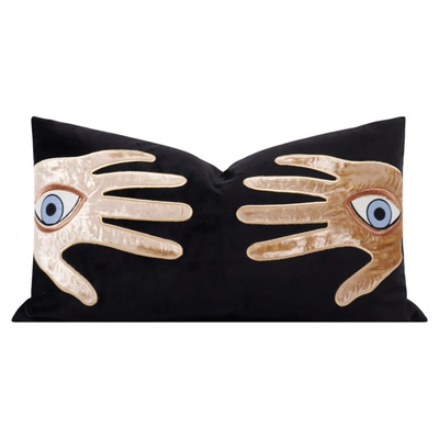 蒂芙家居迷幻眼睛绣花轻奢腰枕