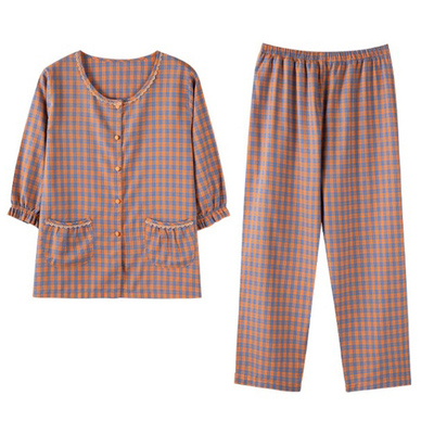 浪莎云朵棉带胸垫睡衣女夏季套装