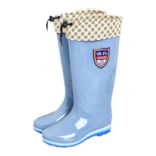 雨鞋女加绒高筒中筒回力正品防水防滑胶鞋加厚保暖冬季加棉雨靴