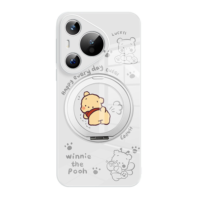 小熊适用iphone17promax磁吸带支架手机壳苹果16新款mate70可爱情侣男女款14小米15plus支点壳13