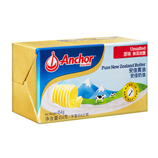 安佳黄油家用烘焙材料 动物性新西兰煎牛排曲奇非无盐淡味454g2块