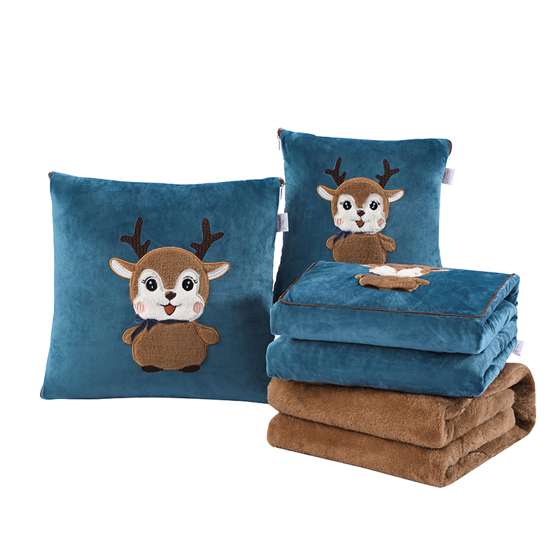 5斤冬季特厚抱枕被子两用冬款加绒加厚靠垫被子 二合一支持机洗