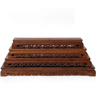 雅轩斋红木奇石底座玉石鸡翅木质