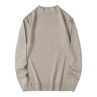 花花公子半高领毛衣男春夏季新款黑色内搭中领针织内搭打底衫上衣