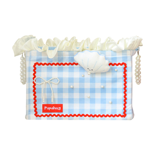 PAPAHUG 海洋格子收纳筐杂物书本床头整理箱零食储物箱玩具收纳箱