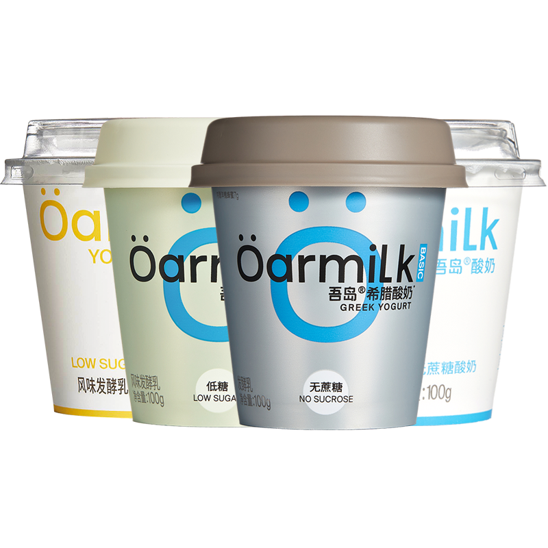 【618抢先购买】Oarmilk吾岛希腊酸奶混合100g*12杯0脂无蔗糖酸奶