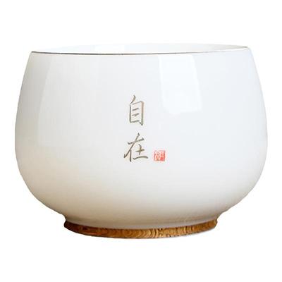 德化白瓷羊脂玉茶杯主人杯单杯功夫茶具套装家用陶瓷茶盏茶碗