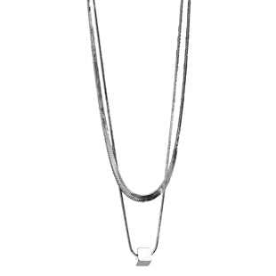 NFF禁欲刀片双层叠戴吊坠项链男潮嘻哈街头小众设计感锁骨链配饰