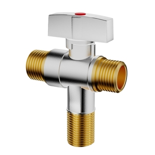 三通角阀双出水全铜球阀一进二出开关大流量家用双头一拖二分水阀