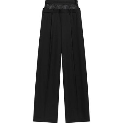 播 bo 商场同款高腰阔腿裤女时髦休闲西装裤BDR1KD2119