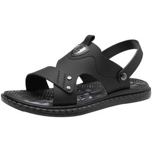 大东沙滩凉鞋男鞋2025夏季新款平底低跟两穿圆头饰扣舒适X0608