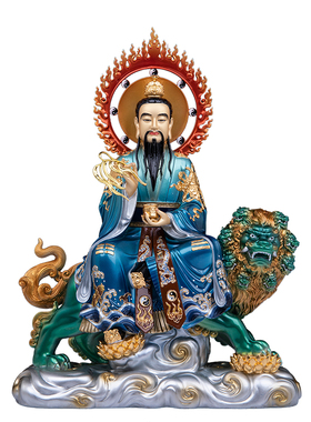黄铜彩绘太乙救苦天尊神像摆件