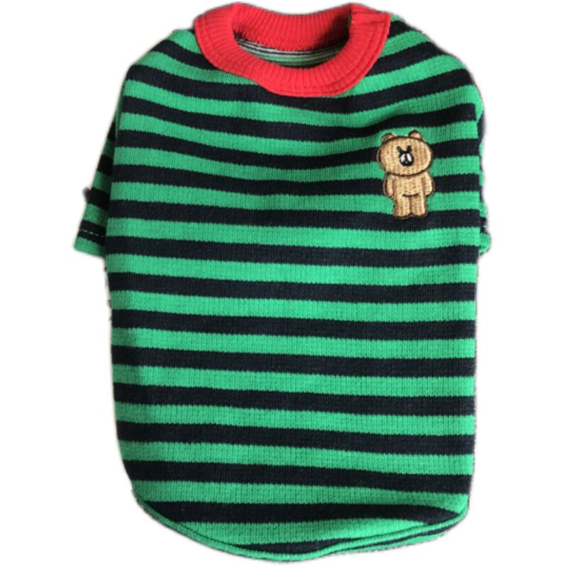 宠物衣服秋冬装小熊条纹三色款