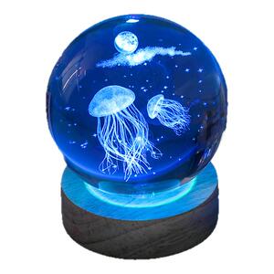 发光海豚水母水晶球小夜灯