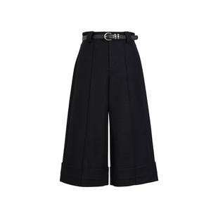 艾诺丝尚忆官方旗舰店2025秋冬新款毛呢阔腿裤休闲裤七分裤304003