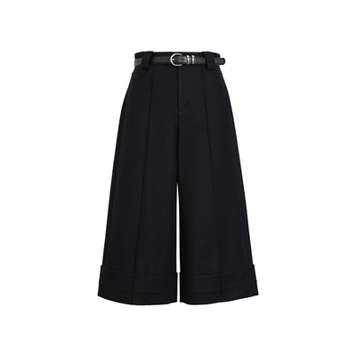 艾诺丝2025秋冬毛呢休闲裤七分裤