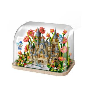 费米梦幻花林城堡益智拼装积木桌面玩具摆件送女友闺蜜节日礼物
