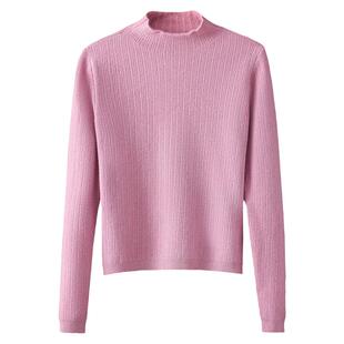 半高领加绒毛衣女加厚一体绒秋冬小个子上衣短款针织衫内搭打底衫