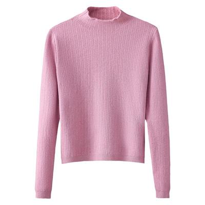 半高领加绒毛衣女加厚一体绒秋冬